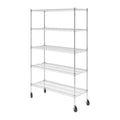 SafeRacks NSF Certified 5-Tier Wire Shelving Storage Unit, 48″x18″x76″, Heavy-Duty Metal Shelves with Wheels, Commercial Grade
