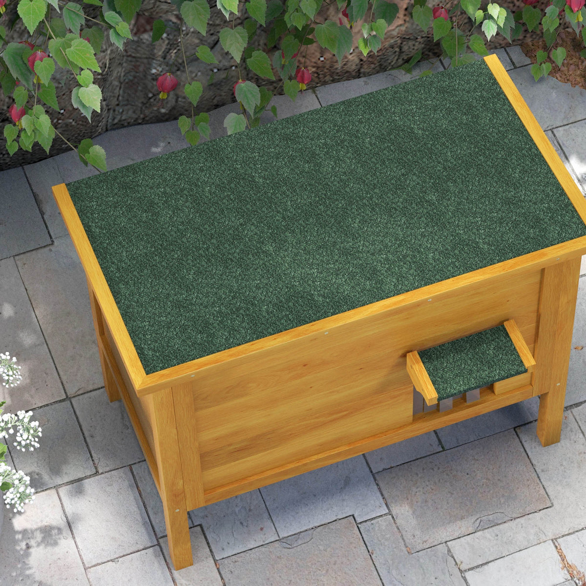 PawHut Katzenhaus Nische für draußen aus erhöhtem Holz mit klappbarem Dach isoliert 85 x 50 x 68,5 cm naturgrün
