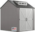 Rubbermaid Resin Outdoor Storage Shed with Floor – Weather-Resistant Gray Unit for Home Organization