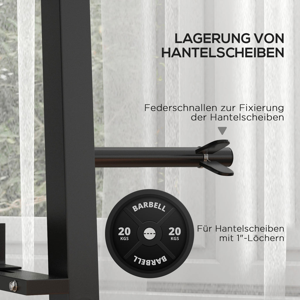 SPORTNOW Hantelständer für Kurzhantel, Kugelhantel, Hantelscheiben, 3 Etagen, anpassbar, Stahl, 131 x 75 x 80 cm, schwarz