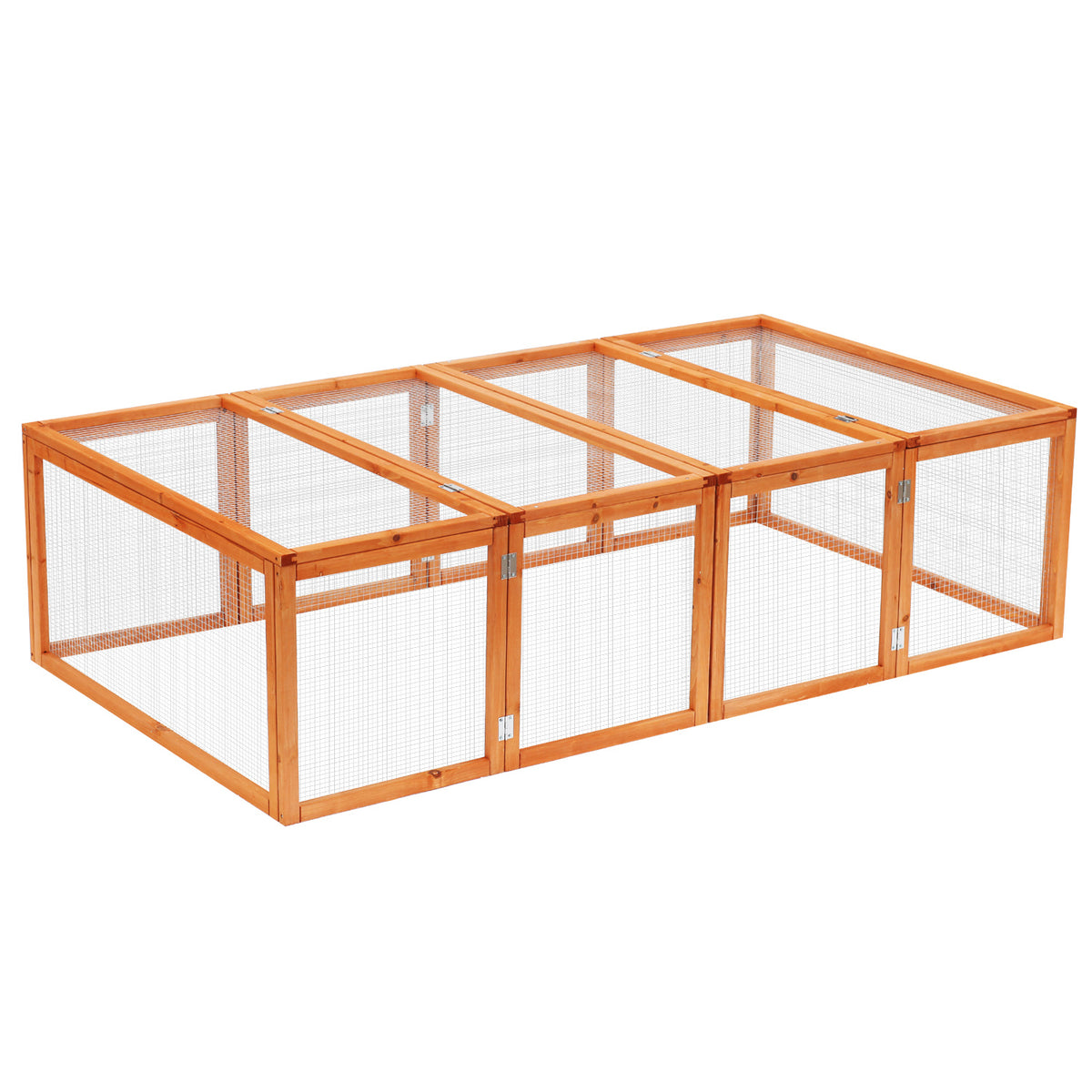 PawHut Kleintierstall Kleintiergehege, Freigehege Kleintierkäfig mit Tür, Meerschweinchenstall,  Freilaufgehege, Kleintierhaus aus Tannenholz, Natur 181 x 100 x 48 cm