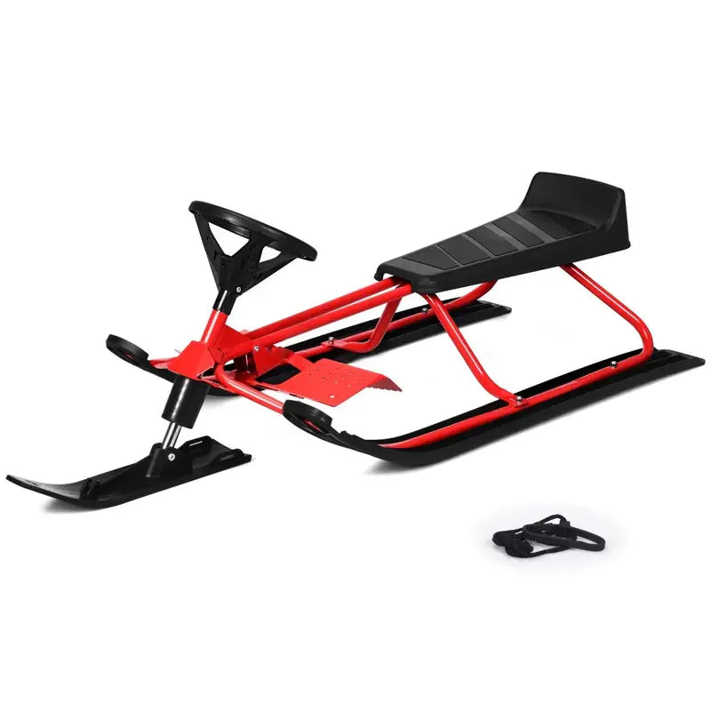 Snow Racer Twin-Brake Sled – Ski-Style Slider Board for Winter Recreation