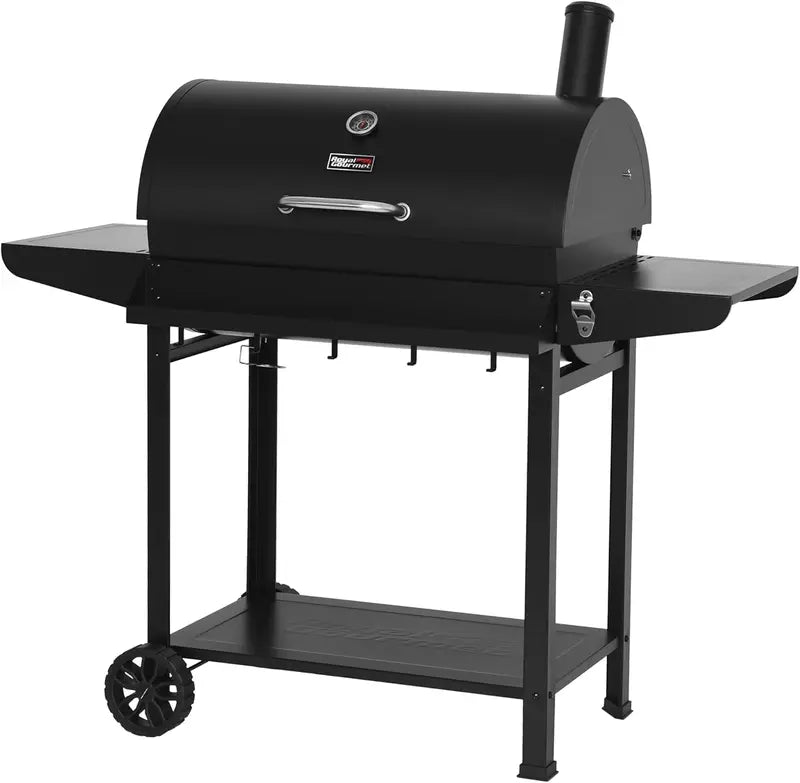 Royal Gourmet CC1830T 30-Inch Barrel Charcoal Grill with Warming Rack & Front Storage Basket – 627 Sq. In. Black BBQ for Outdoor Parties