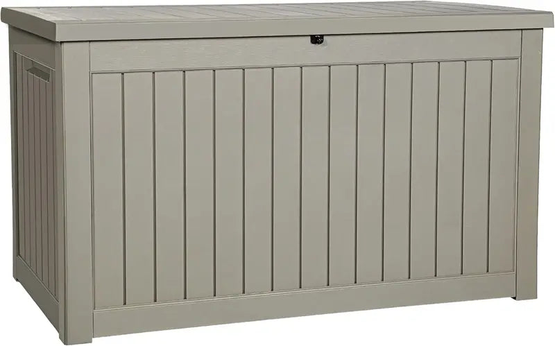YITAHOME 230-Gallon XXL Outdoor Storage Deck Box, Lockable Resin, Grayish-White, for Patio Furniture & Garden Tools