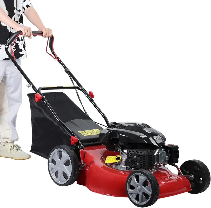 Self-Propelled Gas Lawn Mower – 20-Inch Deck, 141cc 4-Stroke Engine, 50L Grass Bag & Rear-Wheel Drive